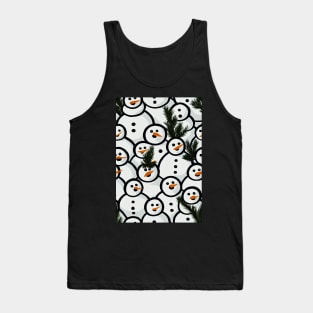 Christmas Seamless Pattern - Snowman #4 Tank Top